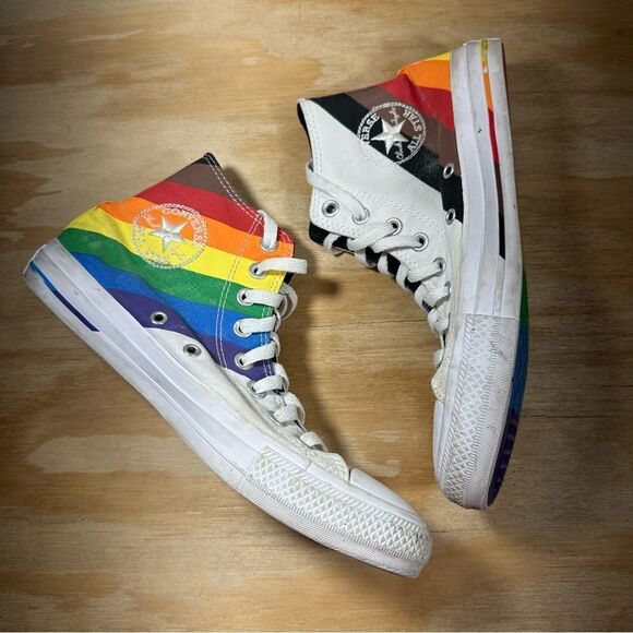 Converse Rainbow Pride Diversity High-Top Sneakers Women’s Size 8.5 - Picture 3 of 8